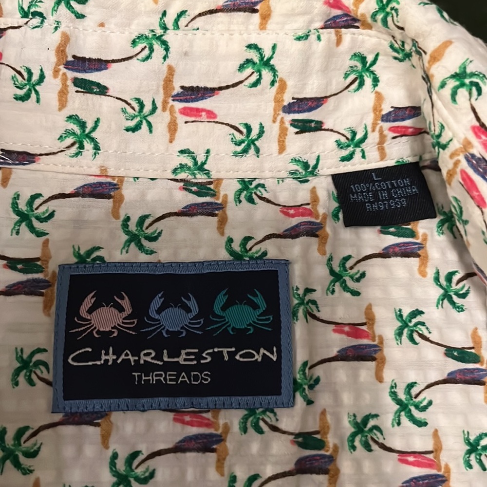 Charleston Threads Palm Print Button Down - image 6